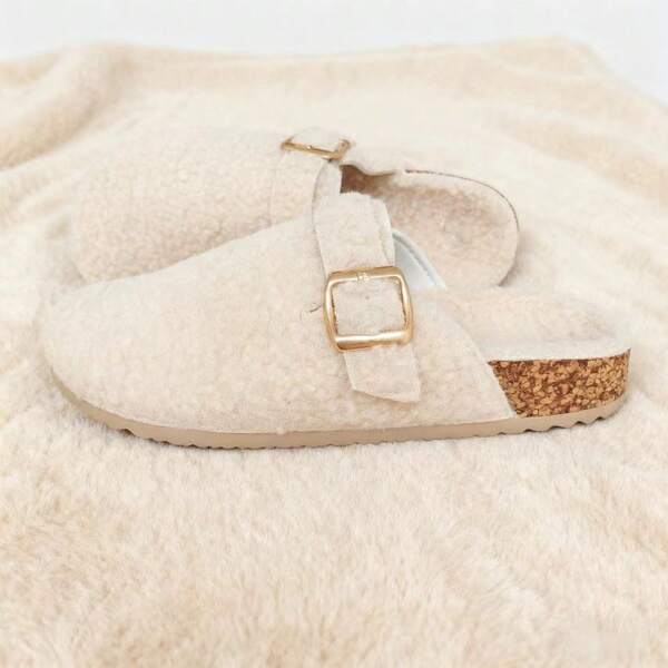 Kuschelige warme Flach-Hausschuhe für Innen/Außen, Herbst/Winter