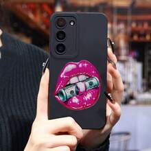 Funda de Teléfono de Moda con Diseño de Cartera y Estampado de Labios Rosados, Compatible con Samsung Galaxy S25 Ultra, S24 PLUS, S23+, S22 y Serie S21.Estas fundas para teléfonos son ligeras, a prueba de golpes, con un diseño antideslizante que muestra las  de moda, hechas de TPU de alta calidad. - Colores mixtos - Ver 8
