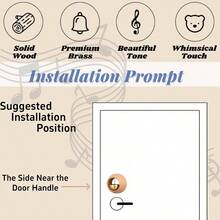 Shopkeepers Bell Door Opening, Magnetic Wood Doorbell, Wind Chime Door, Store, Refrigerator, Porch, Garden, Entrance, Restaurant, Office, Housewarming C - Shaped - Round-shaped - View 4