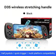 Joystick 3D - controlador de juego inalámbrico D3 | compatible con Android / Ios / PC / Switch | diseño ergonómico blanco y rojo, retroalimentación de vibraciones, larga vida de la batería | controlador de teléfono móvil, accesorios de juego, diseño de ranura de protección de cámara trasera incorporada, regalos festivos recomendados, halloween, regalos de Navidad - Negro - Ver 10