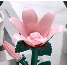 Luz nocturna con forma de tulipán y rosa hecha con bloques de construcción creativos, regalo romántico, lámpara de ambiente, decoración de escritorio, lámpara de mesa DIY - Rosa - Ver 10