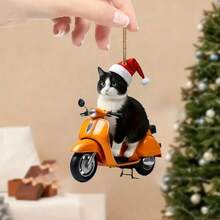 Festlicher Acryl Roller Katze Ornament - Perfekte ganzjährige Heimdekoration, ideales Geschenk für Partys und Autospiegel