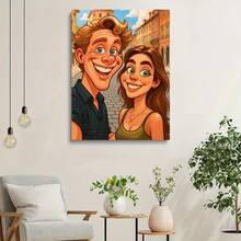 Tranh hoạt hình cá nhân hóa, phong cách hài hước phóng đại, có khung hoặc không khung, ghi lại những nụ cười ấm áp! Biến ảnh thành tranh hoạt hình, tạo điểm nhấn trang trí nhà cửa, lựa chọn quà tặng Giáng sinh lãng mạn, quà tặng Ngày Valentine, quà tặng sáng tạo cho các cặp đôi, gia đình, bạn bè, tranh chân dung gia đình tùy chỉnh, ảnh cặp đôi, mang đến niềm hạnh phúc với không khí cổ tích, trang trí phòng khách. - Nhiều màu - Xem 6