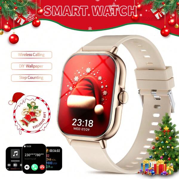 NcmRyu Smart Watch, 1.83-Inch High-Definition Touch Screen, Soft Silicone Strap, Call/Message Reminder, Pedometer, Calories, Customizable Dial, Sports Tracking, Multiple Exercise Modes, Multifunctional Smart Watch, Men's And Women's Watch, Compatible With IPhone And Android, Perfect For Daily Use In The Gym And Christmas And Birthday Gifts