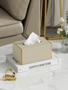 PU Leather Rectangular Tissue Box Cover - Tissue Box Holder With Remote Control Tissue Dispenser And Storage Rack. Can Be Used As A Tissue Box Organizer On Living Room Coffee Table Or Bedroom Nightstand. - Multicolor - View 15