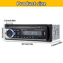 Car Radio Bluetooth JSD520,Car Radios Stereo FM Radio Audio Colorful Backlight MP3 Player,Without Battery - Black - View 3