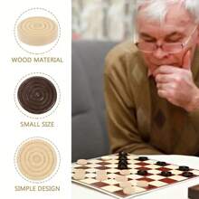 24pcs Round Wooden Checkers, For Checkers Board Game Backgammon Accessories, Suitable For Checkers Game Supplies, Complete Spare Or Replacement Pieces, Board Game Accessories, Party Games, Board Game Accessories, Suitable For Home Entertainment, Backgammon, Stress Relief Games, Office Desk Accessories, Chess Rooms, Game Gifts, Birthday Gifts, Indoor Games, Backyard Games, Travel Games, New Year Games, Elderly Games - Multicolor - View 6