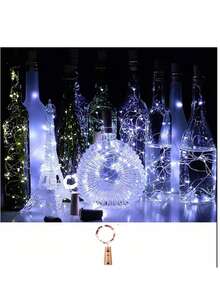 [1/3/5/12 Packs & 3 Modes] Fairy Lights Battery Powered 7FT 20LED Twinkle Lights Battery Mini Lights Small LED String Lights Waterproof Silver Wire For Indoor Mason Jar DIY Wedding Christmas Decor, (White)