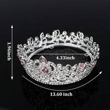 CIEHER Small Crown For FFgirls Cake Topper - Mini Princess Tiara Birthday Wedding Decoration - Silver And Pink{Inchcolor_nameinch:InchSilver&Pinkinch} - Silver & Pink - View 7