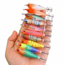 HENGJIA 5pcs/Lot Transparent Storage Box Case Squid Lure Jig Baits Squid Jig Wood Shrimp Jigs Hook - Multicolor - View 9