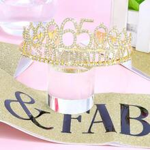 65th Birthday Decorations For Women,  65th Birthday Gits For Her Birthday Decorations Set- It's My Birthday Crown And Sash With 65 & Fabulous, Happy 65th Birthday Tiara Birthday Party{Inchcolorinch:Inch65thinch} - 第65屆 - 查看 8