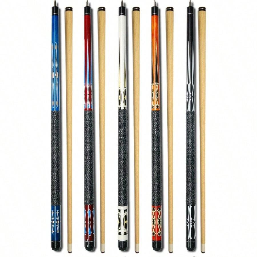 Set Of 5 Pool Cues New 58" Billiard House Bar Pool Cue Sticks GJ-1~GJ-5 - Mặc định - Xem 1