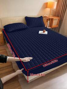 1件床笠，床上用品，床垫保护套，亲肤床垫套，卧室装饰，透气绗缝床垫垫，适用于8-15英寸床垫，房间装饰，静音床垫套，适用于卧室、客房，深口袋设计，床垫套，防尘床笠，适用于单人床、双人床、大号床、特大号床，仅包含床笠，不含枕套，床上用品礼品，可机洗，秋季家居装饰，婚礼，秋季装饰 - 彩色 - 查看 17