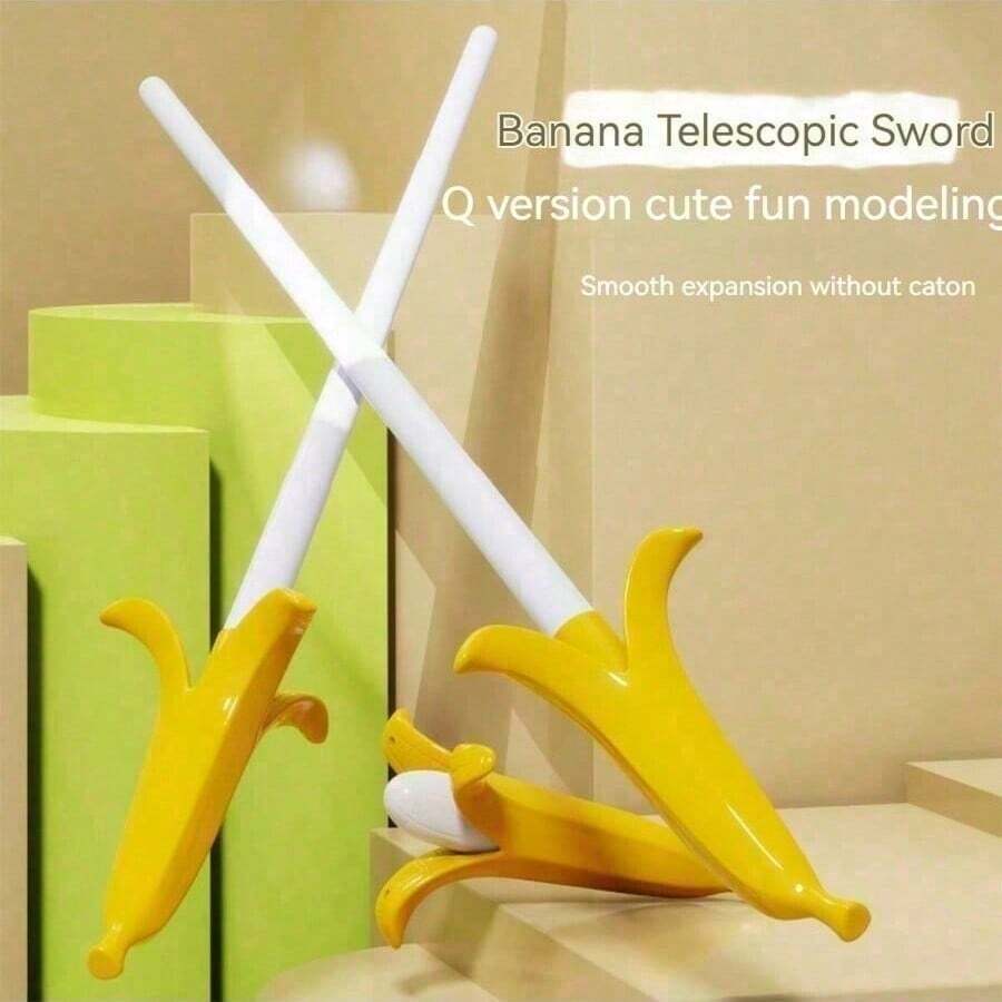 1pc Extendable Banana Sword - Convenient Carry, Costume Prop, Stress Relief Toy, Upgraded Longer Version, Funny Toy, Birthday/Christmas/Halloween Gift, Perfect Present, Small Gift