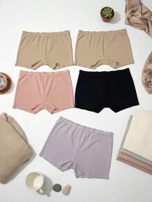 Faja Bóxer de Cintura Alta Acanalada Sin Costuras (Seamless) | Pack Individual | Efecto Vientre Plano y Control Suave | Transpirable y Confort Total para Uso Diario | Lencería de Soporte Invisible. - Multicolor M/L - Ver 2
