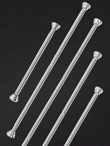 1 件可调节不锈钢窗帘杆，张力浴帘杆，可扩展窗帘杆，用于晾晒衣物，无需钻孔安装，适合卧室、浴室、阳台、衣柜、户外晾衣架浴室装饰 - 銀色 - 查看 25