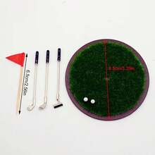 7pcs Set - 1:12 Mini Golf Set, Includes Golf Clubs, Turf, Realistic Grass Scene Props, For Miniature Golf Scene Display, Shooting Props, Mini Landscape Decoration - Multicolor - View 8