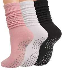 1/3 Pairs Multicolor Women Pilates Yoga Slouch Socks, Non-Slip Grip For Pilates, Yoga, Dance, Outdoor Activities, Couples Gift - Multicolor - View 10