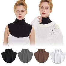 1 Solid-Color Faux Fur Collar, Featuring A Warm, High-Neck Design, Ideal For Women's Autumn And Winter Layering To Protect The Neck.