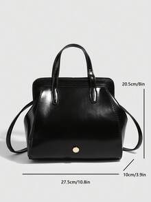 Korean Niche Design Large Capacity Fashion Versatile Commute Outdoor Daily Shopping Campus Style Backpack, Glossy Minimalist Retro Campus Style Backpack