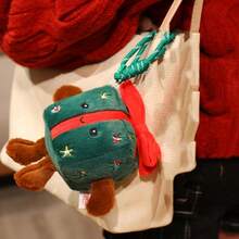 1 pieza Adorno colgante de muñeco de jengibre de Navidad de dibujos animados lindo, decoración navideña, muñeca de peluche de pudín, muñeca de bola de nieve, decoración de árbol de Navidad