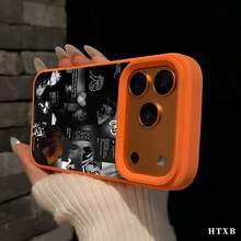 Butterfly English word for Man woman patterned Simulated leather anti slip and anti fall TPU phone case, Designed to Fit for  models 17, 16, 15, 14, 13, 12, 11, X, XS, And others. Christmas and Thanksgiving gifts for friends and family., - オレンジ - チェックする 5