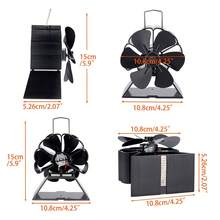 Wood Stove Fan Heat Powered Stove Fan With Thermometer Non-Electric Fireplace Blower For Winter Camping Outdoor & Indoor Heating - 均碼 - 查看 4