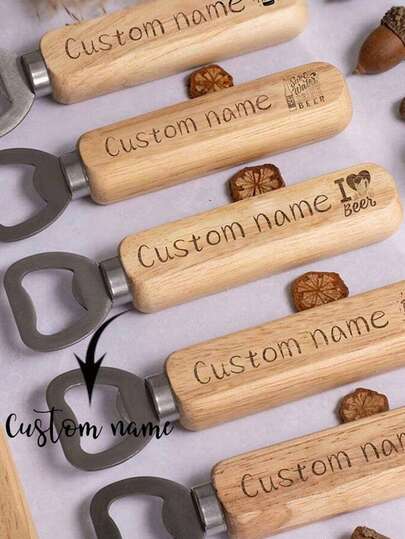 1 pezzo, Apribottiglie personalizzato con nome - Regalo per matrimonio - Regalo di compleanno - Regalo per la Festa del Papà, Apribottiglie personalizzato con nome, Apribottiglie per feste, Decorazione per San Valentino, Utilizzo senza alimentazione elettrica con incisione, Regali unici e ideali per lui, amici, famiglia, cucina, sala da pranzo, casa, Multifunzionale, Ornamentale, Riutilizzabile, Elegante