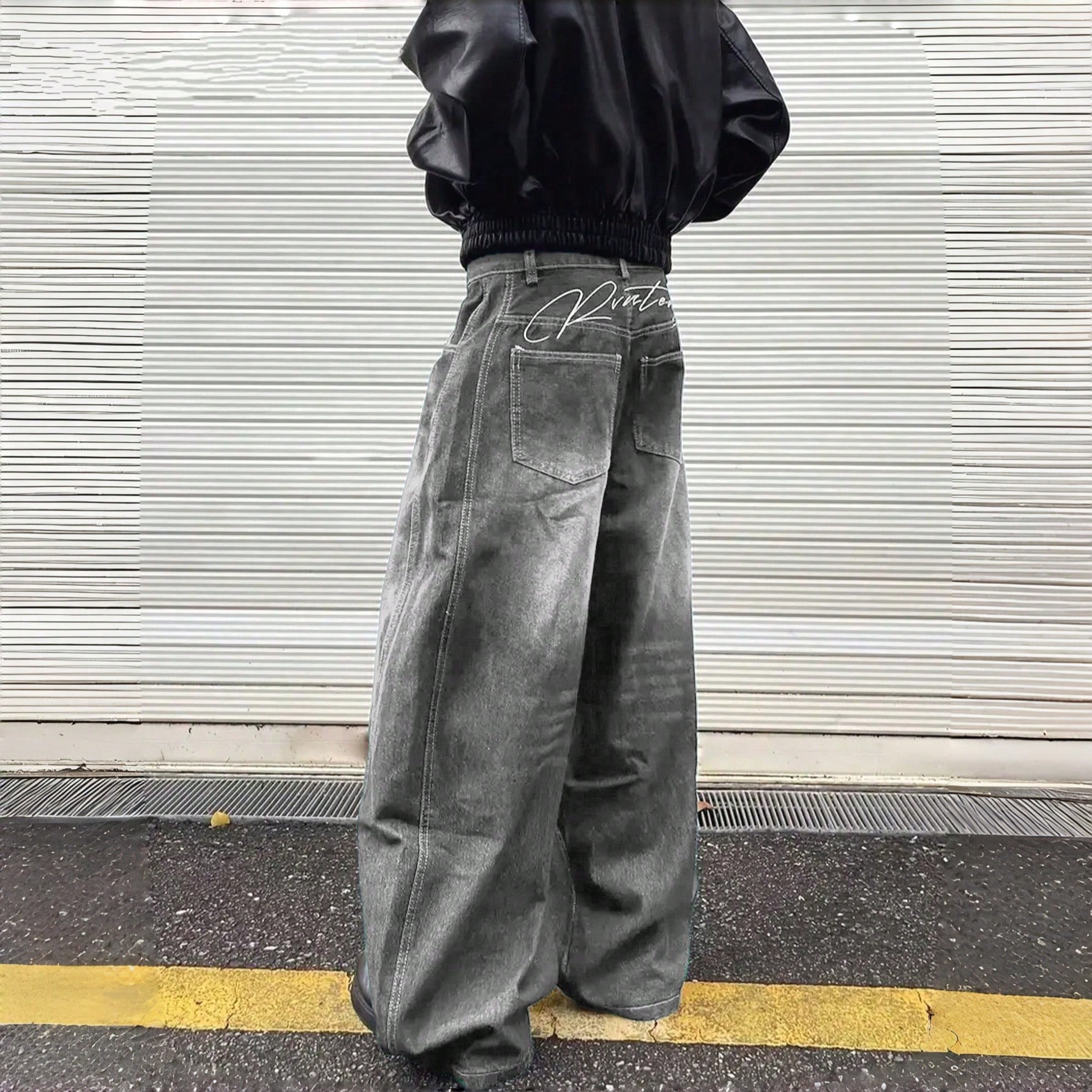 Jeans casuales sueltos de estilo urbano para hombres, ajuste relajado - Casual de moda suelto para todo/global/universal