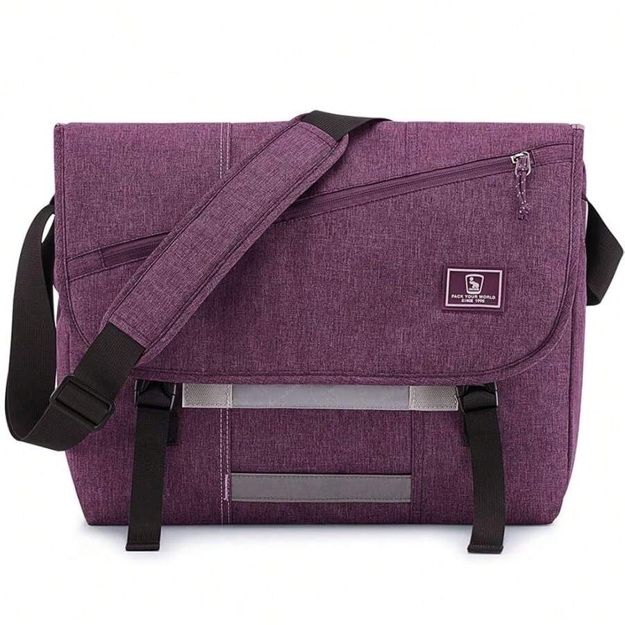 OIWAS Messenger Bag For Women, 15.6 Inch Laptop Crossbody Bags Men Casual Satchel Shoulder Bag College Travel Office Briefcase{Inchcolor_nameinch:InchPurpleinch,Inchsize_nameinch:Inch15.6Inchinch} - 紫色 - 查看 1
