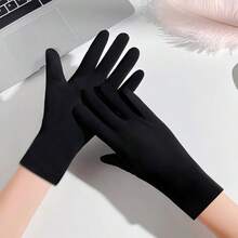 New Women's Autumn/Winter Fleece Fingerless Gloves, Suitable For Parties - Black - View 3
