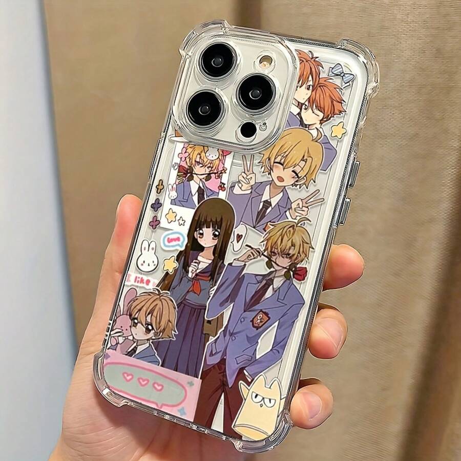 Popular Campus Manga Ouran High School Host Club Cute Anime Character Collage Illustration Phone Suitable 17 16E 16 15 14 13 12 11 Pro X XR XSMAX 8 Plus Shockproof Transparent Soft Back Cover, Alien Stage Phone, Phone Card , Sakura High School, Phone Sakura, Phone Cover, Phone Covers, Case17 17prom17 17promax - Trong sáng - Xem 1