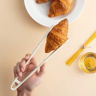 One-Piece Silicone Food Tongs Kitchen Heat-Resistant Bread & Cake Tongs Home Use High-Temperature Steak Tongs