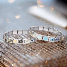 Italian Charms Bracelet Sets With 1Pcs Starter Brascelet 9Pcs Charms 9mm Italian Modular Charm Bracelet Module Jewelry Gifts - B-入門手鍊套裝-20件 - 查看 2