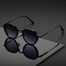 1副男女通用复古蒸汽朋克方形眼镜，轻便耐用，适合各种场合 - 黑框 - 查看 8