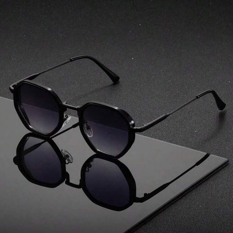 1pc Unisex Retro Steampunk Square Glasses, Lightweight And Durable, Suitable For Various Occasions - Black Frame - View 8