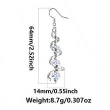 Bộ 1 bông tai mặt dây chuyền bạc 925 đính đá Zirconia hình học sang trọng, không gây dị ứng, phù hợp cho sử dụng hàng ngày, dự tiệc, ngày lễ, hẹn hò, làm quà tặng. - Bạc - Xem 4