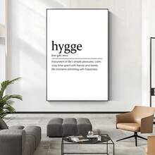 1 件装，灵感源自 Hygge 的黑白帆布墙画 - 无框北欧风格海报，适用于客厅、卧室、办公室或酒吧装饰 - 彩色 - 查看 3
