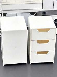 3pcs Mini Desktop Storage Box With 3 Compartments, Jewelry Lipstick Drawer Cosmetics Organizer, Simple 3 Layers Drawer Storage Box, Tabletop Storage Box For Vanity Counter And Bathroom Shelf, Compact Makeup Organizer For Office Desk And Dorm, Space-Saving Stackable Small Drawer Unit For Rings Earrings Brushes Lipsticks Skincare Samples, Travel-Friendly Portable Cosmetic Case, Ideal Holiday Gift, Back-To-School And Autumn-Winter Wardrobe Organization, Minimalist Modern Design For Neat Home And Creative Desk Styling, Easy Pull-Out Drawers For Quick Access, Multi-Scene Use, High Conversion Fashionable Organizer