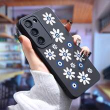 Funda de teléfono con lunares y margaritas adecuada para 24/S24 Plus/S24 Ultra, diseño de moda unisex, recortes precisos que protegen la lente, material TPU resistente al desgaste y a los arañazos - Colores mixtos - Ver 1