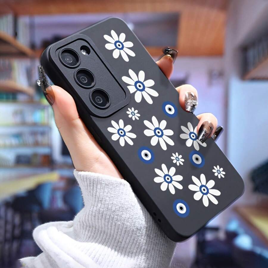Funda de teléfono con lunares y margaritas adecuada para 24/S24 Plus/S24 Ultra, diseño de moda unisex, recortes precisos que protegen la lente, material TPU resistente al desgaste y a los arañazos - Colores mixtos - Ver 1