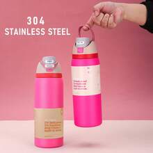 Owa Laa 32OZ Water Bottle,Exquisite Design,Multiple Color Options,Makes An Excellent Gift.It Keeps Drinks Hot Or Cold And Can Be Used For Various Beverages.Suitable For Use In Offices,Leisure Activities,Sports,Indoor And Outdoor Settings,Etc,Valentine's Day - Hot Pink - View 3