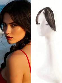 Straight Clip-In Bangs For Women,Elegant Straight Synthetic Clip-In Bangai Wig,Women's High-Temp Synthetic Straight Hair Topper With Fluffy Side Bangs - Elegant Natural Style, High Temperature Fiber, Easy Attach, Fashionable Daily Wear Hairpiece, Fashionable Hair Accessory | Natural Look | Simple Styl, Claw Clips, Hair Claws, Clips For Hair, Hair Slide, Hair Barrettes ﻿ - Multicolor - View 8