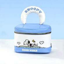 Miniso Snoopy Ocean Diary Series Handheld Makeup Bag, Scratch-Resistant Nylon Material, Wide Handheld Strap Pressure-Relief Design, Snoopy 3D Print, Preferred For Gifting & Personal Use (1 PC) - Multicolor - View 3