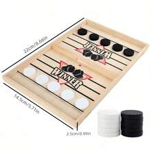 1pc Wooden Desktop Fast Paced Air Hockey & Slingshot Hockey Game, Family Party Table Game, Great For Christmas And Thanksgiving Gifts