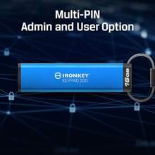 Ironkey Keypad 200 USB, Capacidad: USB 3.2 Gen1 XTS 256 bits, Certificacion FIPS 140-3 Level 3, Lectura: 145MB/s Escritura: 115MB/s, Numero de Parte: IKKP200/(64GB) - Tipo 1 - Ver 5