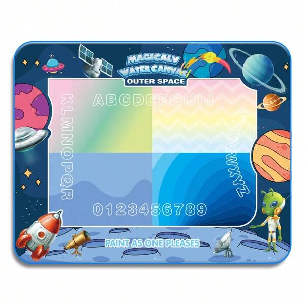 Lienzo de pintura de agua mágica jumbo con pinturas reutilizables y tablero de dibujo - 3 colores temáticos, alfombra para niños con plantillas, superficie lavable, adecuada para regalos de cumpleaños/Navidad/Halloween, estación de arte creativa todo en uno, mundo submarino - fácil de limpiar o usar sobre la mesa, incluye pinceles y tablero (colores emparejados al azar), inspirando la imaginación y la creatividad de los niños