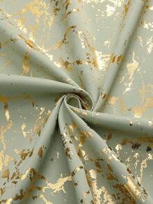 1片装遮光窗帘，金色箔印大理石纹，隔热遮光，卧室隔音，浅绿色 - 薄荷綠 - 查看 9