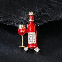 Rond de serviette, rond de serviette bouteille de vin rouge, rond de serviette en tissu, boucle de serviette bouteille de vin rouge dorée, décoration de table de restaurant occidental d'hôtel/rond de serviette/rond de serviette rouge/porte-serviette rouge/porte-serviette/décoration de table