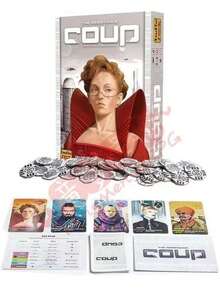 COUP City Coup Board Game - 2-6 Player Party Strategy Game, Quick Setup, 15 Minute Turns Of Fun, Family Game Night, Ages 14+, Standalone Board And Cards, Paper Materials - White - View 6